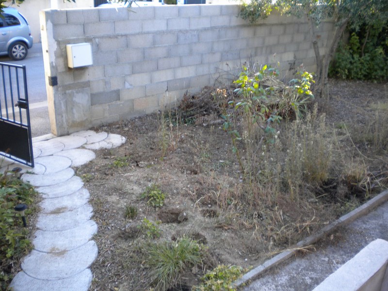 Création d'un jardin complet à Baillargues (avant)
